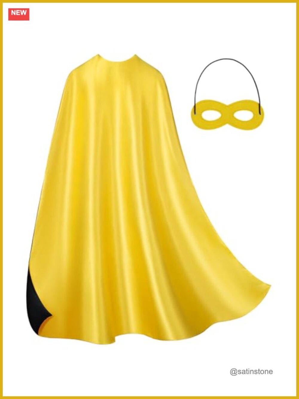 Superhero Cape and Mask Set, Adult Double-Sided 100% Polyester Costume